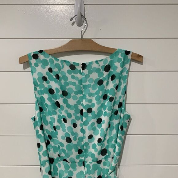 Pendleton | Dress Midi Polka Dot Fit and Flare Lined Tie Waist- Size 14 Petite - Picture 6 of 8